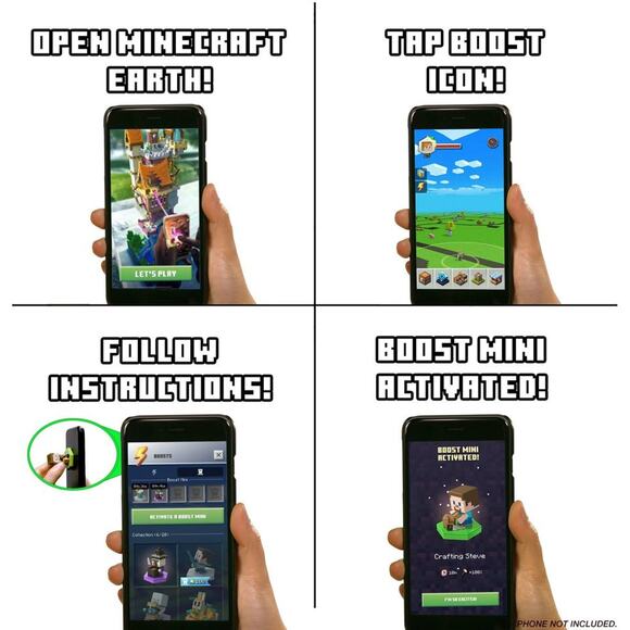 Minecraft Earth Boost Mini Figure 4-Pack, Minecraft AR Earth Game - Picture 5 of 6